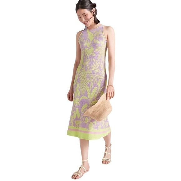 FARM Rio Dresses & Skirts - FARM Rio Knit Midi Dress- Purple and Yellow Midi Dress